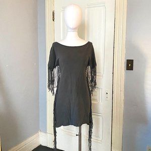 Low-Back Fringe Cotton Mini